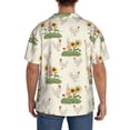 thumbnail image 3 of Easygdp Flowers And Hens Mens Short Sleeve Button Down,Cuban Shirts for Men，Men's Casual Short-Sleeved Shirt-XX-Large, 3 of 5