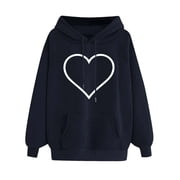 Fall Sweatshirts for Women Fashion Heat Print Graphic Pullover Hoodies Casual Long Sleeve Hooded Tops Sweatshirts for Women with Hoodie Womens Hoodie Pullover Hooded Sweat Shirt Womens Womens