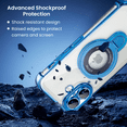 thumbnail image 3 of Entronix Magnetic Clear Case for iPhone 17, Built-in Kickstand Ring Shockproof Bumper, Blue, 3 of 6