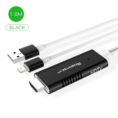 Modo De Av 1080P Digital AV Cable HDMI Code with Cooling Vents for iPhone X 8 7 6s 6 Plus 5s SE iPad Air ()