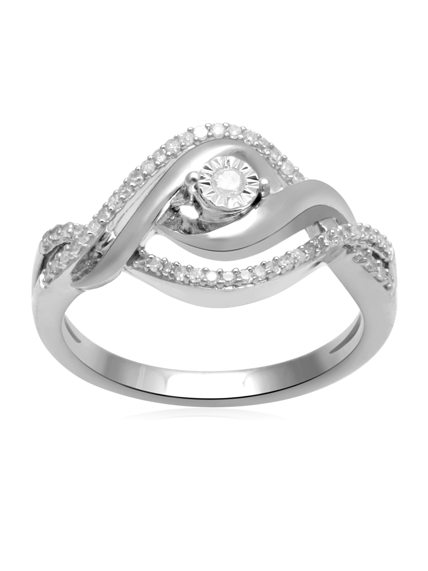 Brilliance Fine Jewelry 1/5 Carat T.W. Diamond Sterling Silver Knot