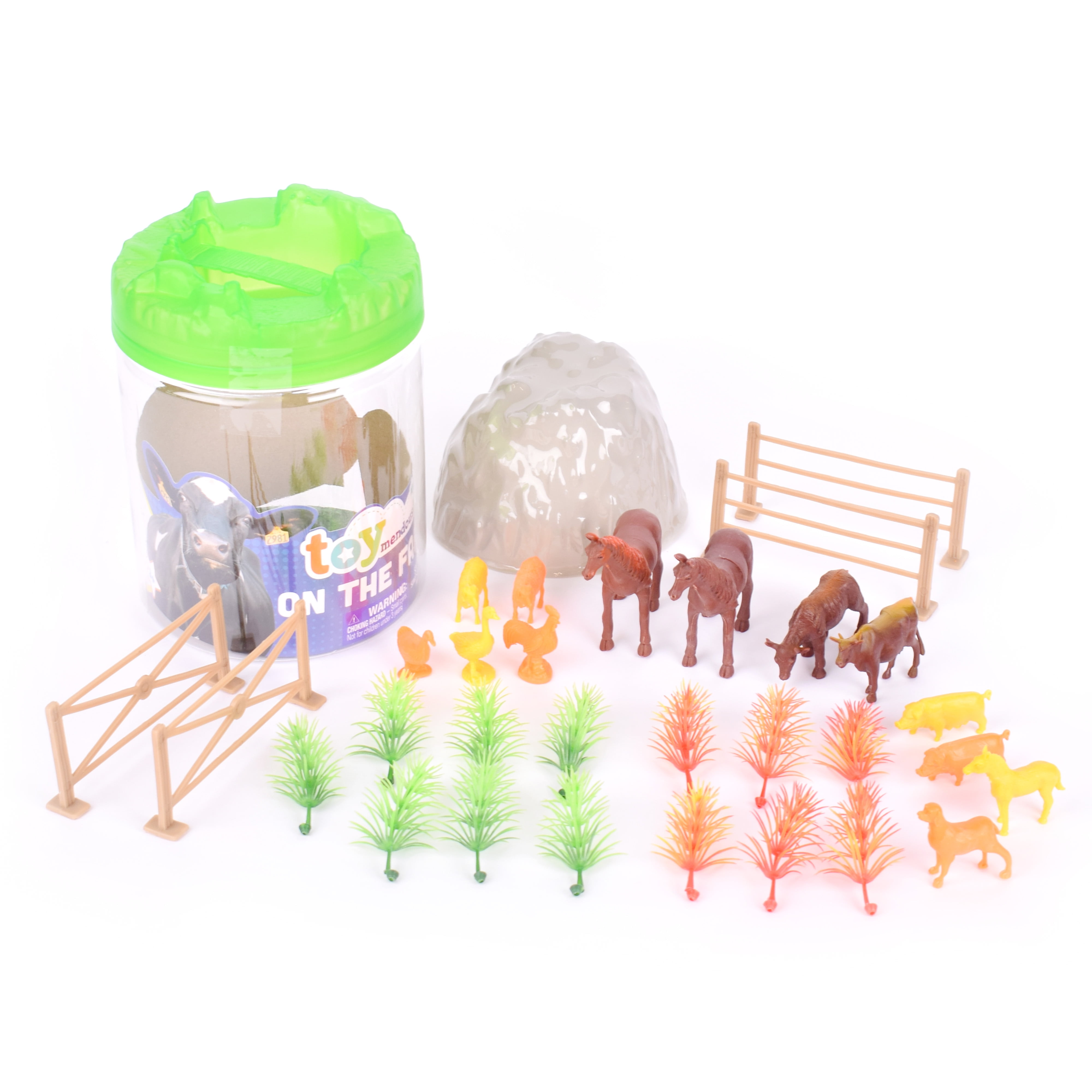 (2 pack) Toymendous On The Farm Bucket of Figures -31 Piece Novelty & Gag Toys, Plastic - Children Ages 3+