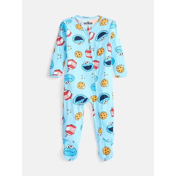 Cookie Monster Baby Boys Sleep & Play Footed Pajamas, One Piece, Sizes NB-6/9M