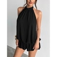 thumbnail image 6 of Women's Solid Color Casual Halter Mini Bubble Dress, Summer Dresses For Women, 6 of 10