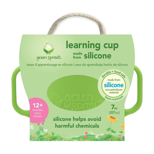 Vaso de Aprendizaje Verdes Brotes de Silicona 207 ml