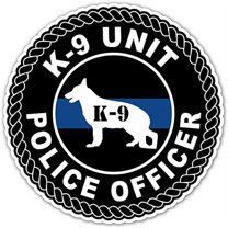 K9 Unit Police Dog Police Officer Blue Ribbon Seal Vinyl Decal Bumper Sticker5” X 5”