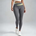 thumbnail image 6 of Liuinsasek Women's Length Yoga Pants Fashionable Two-Tone Stretch High Waist Tight Fit Tummy Control Casual Lounge Workout Pants, 6 of 8