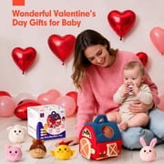 Surprise Barn Stuffed Farm Animals, Rattle, Crinkle, Mirror, Baby Toys 6-12 Months Montessori Toys - for 6 Month Old Sensory Balls 1-3 Plush Baby Valentines Day Gifts Easter Basket Stuffers