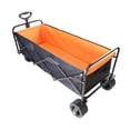 thumbnail image 2 of ACE-GARDEN,1-YEAR-WARRANTY,57"x24.8"x41.3",With 2 Brakes,Big large capacity Folding cart Extra Long Extender Wagon Cart Folding Wagon Garden Shopping Beach Cart (Black+Orange+Brake), 2 of 8