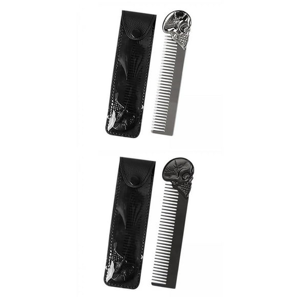 Peine de barba Sunnimix 2x para Hombres herramienta de Recorte de Peluquería de Dientes finos