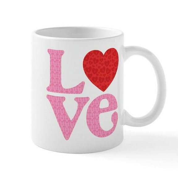 CafePress - LOVE Mug - 11 oz Ceramic Mug - Novelty Coffee Tea Cup