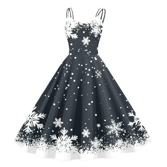 Christmas Dresses for Women 2025 Holiday Dress for women Christmas Sleeveless Knee Length Retro A Line Flared Swing formal Prom Party Dress