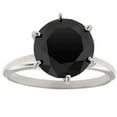 thumbnail image 2 of Pompeii3 3Ct Black Diamond Solitaire Engagement Ring 14K White Gold (Black,), 2 of 5
