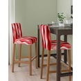 thumbnail image 2 of Red Striped Bar Stool Covers Set of 2, Modern Gradient Geometric Ripple Stripes Stretch Washable Bar Chair Covers with Backs, Removable Pub Counter Height Chair Cover for Kitchen Dining Room Cafe, 2 of 7