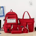 thumbnail image 1 of 5pcs Large Capacity Durable Schoolbags Set - Simple Fashion Backpack With Shoulder Bag, Handbag, Pen Case And Coin Purse, 1 of 5