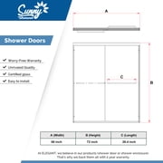 Sunny Shower 60 in.W x 72 in.H Double Sliding Shower Door Dumb Black Finish Framed with 1/4 inch Clear Tempered Glass