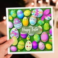 thumbnail image 7 of 3drose, Happy Easter Text over a Pile of Painted Eggs on the Green Grass, 6 Greeting Cards with Envelopes, 7 of 7
