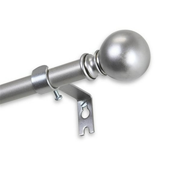 Decorative Window Curtain Rod - Satin Nickel Finish, Wall Mounted, Includes HardwareBrackets, Home Decor