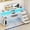 Pure White, variant on 63 inch Office Desk with Power Outlet and Adjustable Monitor Stand, Computer Desk with Fabric Drawer and Keyboard Tray, Gaming Desk with LED Light & PC Stand, Vintage