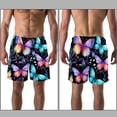 thumbnail image 3 of luoweisi Men's Beach Shorts Quick Dry Swim Trunks with Mesh Lining Butterfly L, 3 of 5