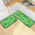 thumbnail image 7 of 2-Piece Kitchen Rugs Set Non-Slip Mats Carpet Floor for Kitchen, Bathroom (19.7"x27.6" & 19.7"x47.2") Green Ink Splatter Pattern, 7 of 7