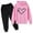 Pink, variant on Piuwrlz Kid Sweatsuits 2pcs Sets Girls Boys Hoodieds and Sweatpants Jogger Set Printed Hood Activewear Set Black Size 9 Years