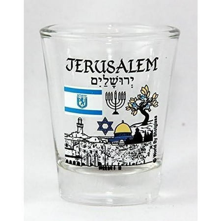 

Jerusalem Landmarks And Icons Collage Shot Glass