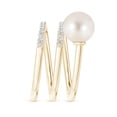 thumbnail image 3 of Angara Freshwater Cultured Pearl Spiral Wrap Ring in 14K Yellow Gold for Women | June Birthstone Jewelry for Her, 3 of 8