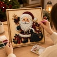 thumbnail image 4 of Christmas Santa Pearl Art Kits for Adults, 3D Raised Special Shaped Pearl Diamond Painting Canvas Kit, Xmas Winter Wall DIY Decor Craft Gift, 4 of 5
