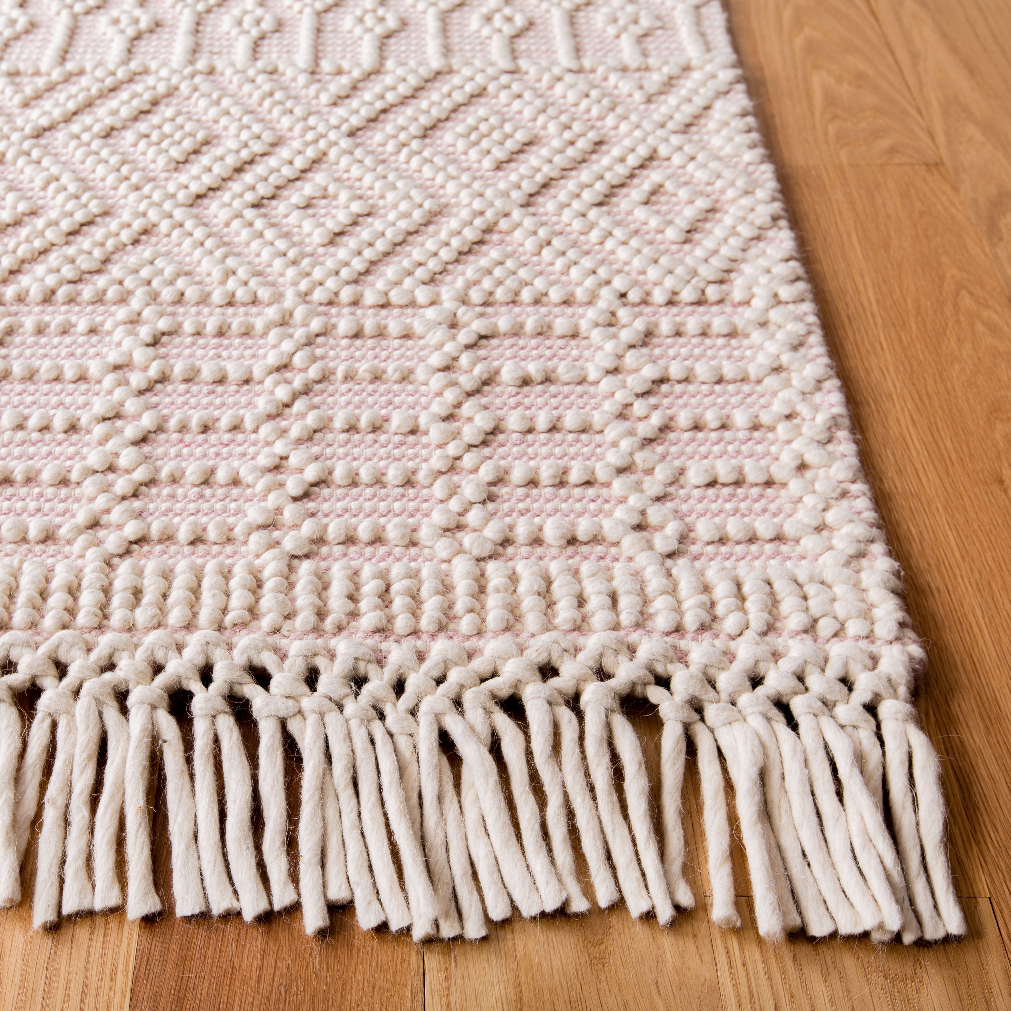 SAFAVIEH Natura Cordelia Southwestern Wool Area Rug, Ivory/Pink, 3' x 5'
