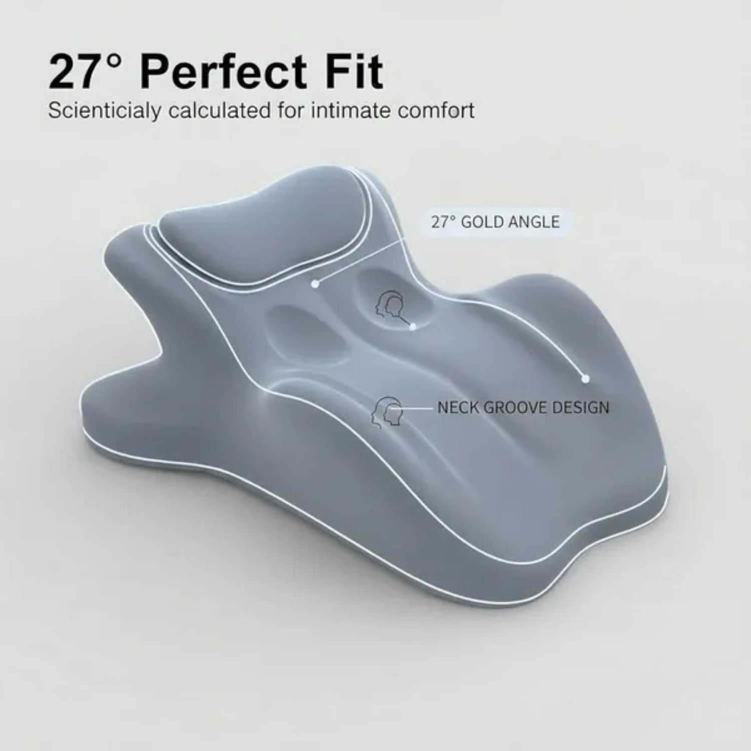 Wedge Pillow Memory Foam 27 Degree Angled Support Multi Position for Waist Neck Reading Relax