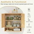thumbnail image 5 of YYAo Bathroom Medicine Cabinet, Toilet Wall Cabinet,Medicine Cabinet with 2 Rattan Doors for Laundry Room Kitchen Entryway-Natural, 5 of 7