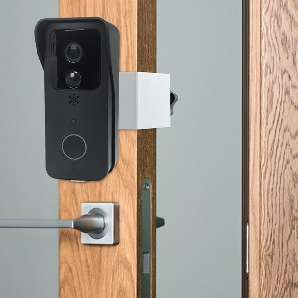 Soporte antirrobo para timbre con video sin taladro para apartamentos y casas | Soporte ajustable en ángulo de 45° para Blink y otros timbres | Compatible con puertas de 1,5 a 6,6 cm de grosor |