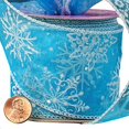 thumbnail image 3 of Blue Frozen Snowflake Christmas Ribbon - 2 1/2" x 10 Yards, Glitter, Gift Wrapping, Wreath, Swag, Garland, Presents, Gift Basket, Winter, 3 of 3