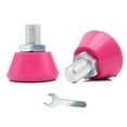 thumbnail image 2 of QualitChoice Pack de 2 Patins à Roulettes en Acier Inoxydable Toe Stop Portable Hauteur Réglable Bloc de Butée Partie avec Clé Rose Rouge, 2 of 6