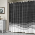 thumbnail image 5 of Black Gradient Shower Curtain, Watercolor Abstract Black Gradient Water Ripples Waterproof Shower Curtain Set with 12 Hooks Lightweight Bath Curtains Fabric Bathroom Decor 60x72 Inches, 5 of 9