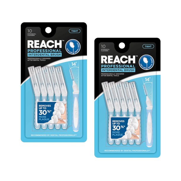 Reach Professional Interdental Brushes, Tight, 10 Count Pack of 2