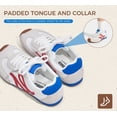 thumbnail image 4 of LUCKY STEP Womens Retro Thin Sole Sneakers Lightweight Wide Toe Box Casual Shoes,White&Red, 4 of 11