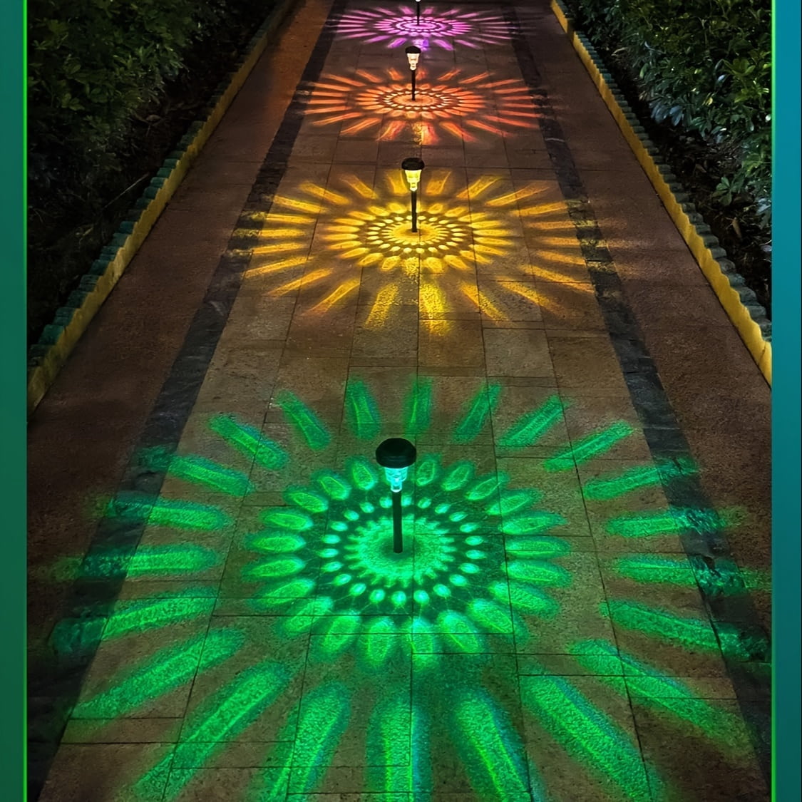 MIMQO Solar Pathway Lights Decorative Color Changing LED Warm White 10 Pack