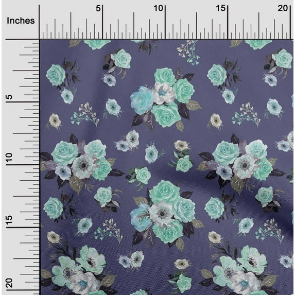 oneOone Georgette Viscose Purple Fabric Florals Quilting Supplies Print Sewing Fabric By The Yard 42 Inch Wide