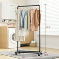 thumbnail image 6 of Sakugi Clothes Rack with Wheels, Clothing Racks for Hanging Clothes and Shoes, Black, 6 of 10
