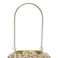 thumbnail image 2 of Benjara BM221090 Cylindrical Rattan Lantern with Metal Frame & Handle, Brown & Gold - Large, 2 of 5