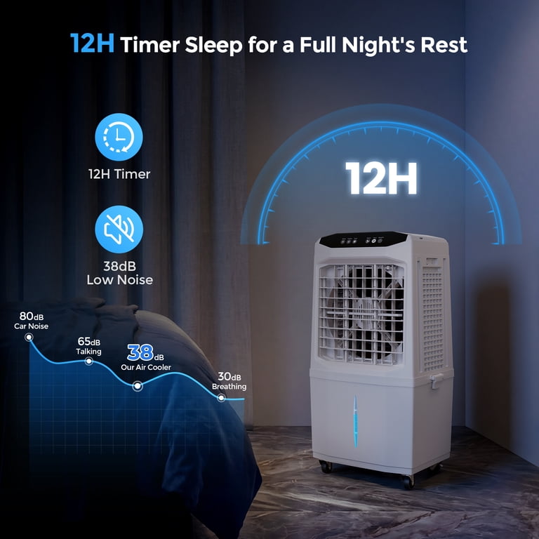 Evaporative Air Cooler,1500 CFM Portable Air Cooler Fan with 4 Ice