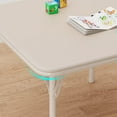 thumbnail image 3 of Kids Folding Table and Chairs Set of 3, Portable Table and Chair with PU Cushion, Suitable for Reading Playing Eating, Beige, 3 of 7
