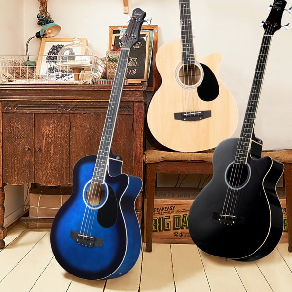 4 string Acoustic Bass Guitar w/ 4-Band Equalizer EQ-7545R Blue