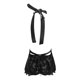 thumbnail image 4 of Gibobby Conjuntos de bragas de encaje Lencería para mujer con encaje frontal abierto, ropa de dormir halter Nighty(Negro, XG), 4 of 5