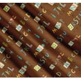 thumbnail image 3 of Soimoi Brown Cotton Voile Fabric Colorful Alphabets Text Print Sewing Fabric Yard 42 Inch Wide, 3 of 7