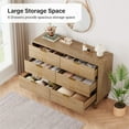 thumbnail image 5 of Twister.CK Wooden 6 Drawer Dresser with Vintage Pattern Design, Chest Dresser with Deep Drawers for Bedroom, Living Room and Entryway, Oak, 5 of 9