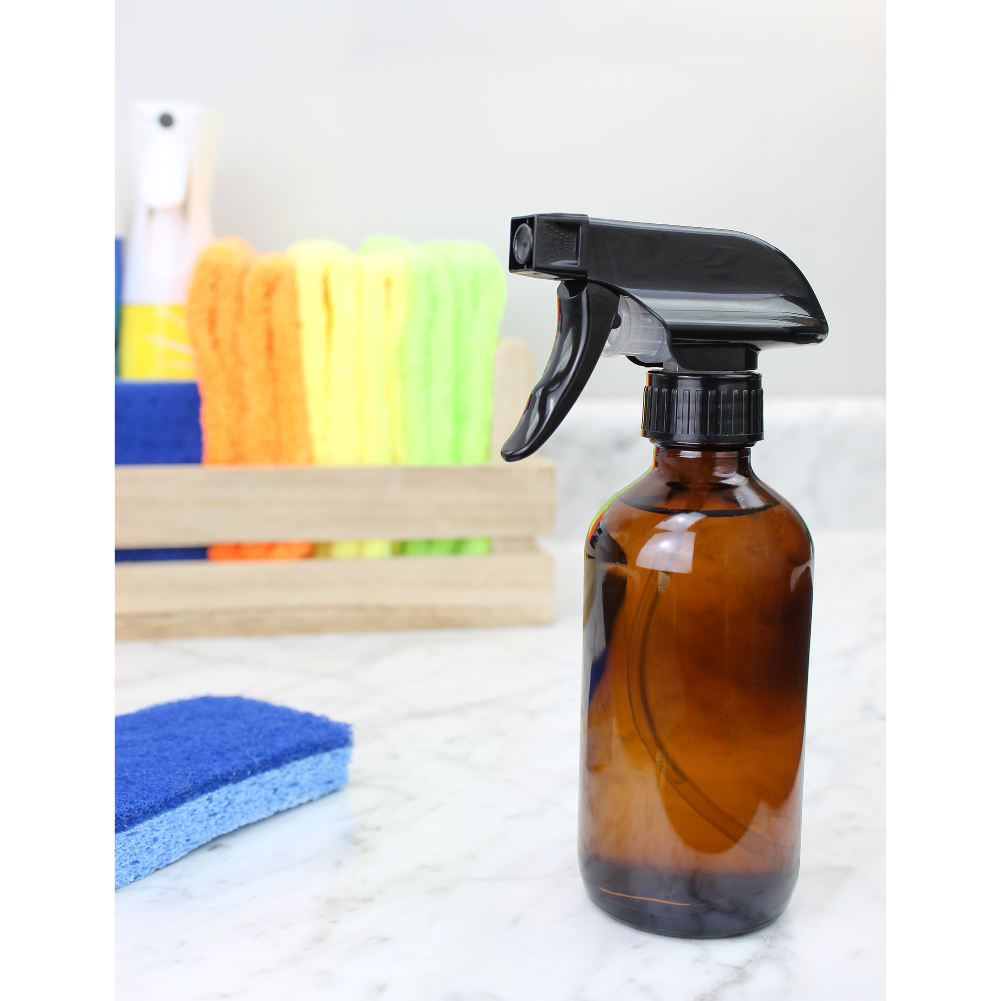 Cornucopia 16oz Amber Glass Spray Bottles w/Reusable Chalk Labels (2 Pack), Heavy Duty Mist & Stream 3-Setting Sprayer; Great for Essential Oils - image 3 of 9