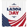 thumbnail image 2 of Ambesonne Labour Day Shower Curtain, Celebrating Labor Day, 69"Wx70"L, Night Blue Vermilion, 2 of 4
